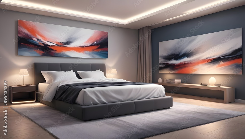 Fototapeta premium Photo interior modern design room 3d illustration
