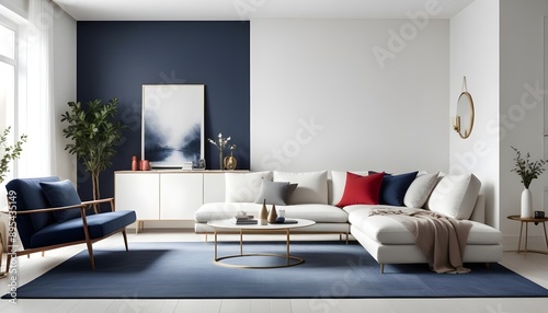 Photo interior modern design room 3d illustration