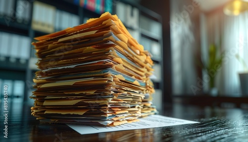 paper stack pile office paperwork busniess education photo