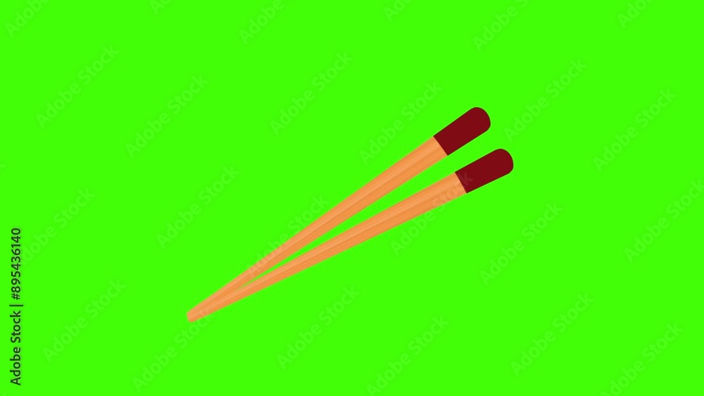 hand drawn illustration of a chopstick animation hand drawn illustration of a chopstick animation