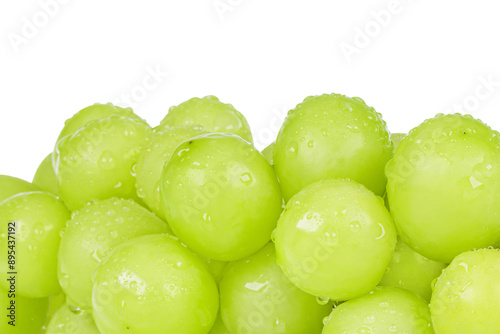 Cuadro en lienzo Close-up of fresh Shine Muscat grapes with transparent water droplets