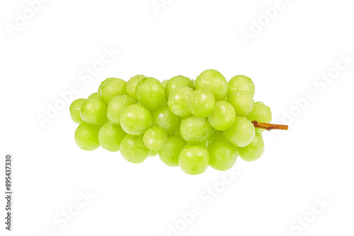 A fresh bunch of Shine Muscat. white background - vitis vinifera 'shine muscat'