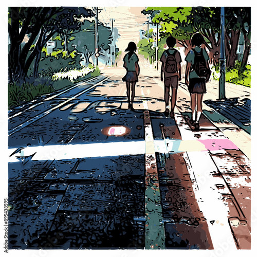 people walking to knowledge 
