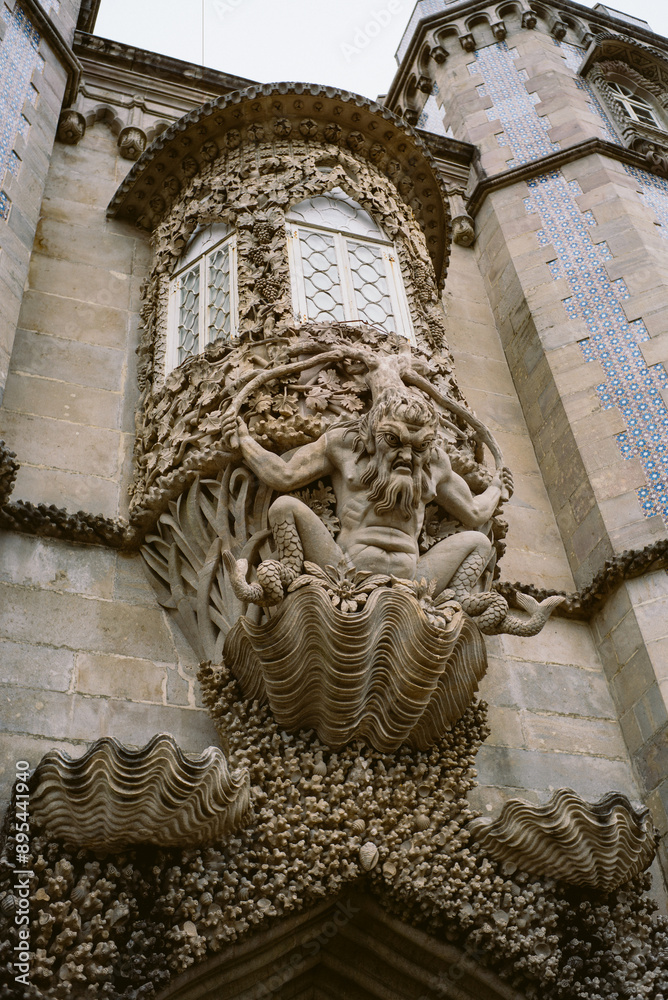 Fototapeta premium Sintra, Portugal, Europe, Pena Palace, Castle, Estate, UNESCO World Heritage Site, architecture, garden, moorish