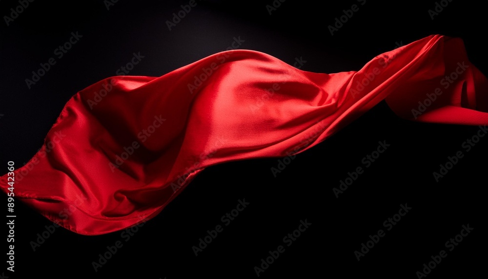 Fototapeta premium red ribbon on black background