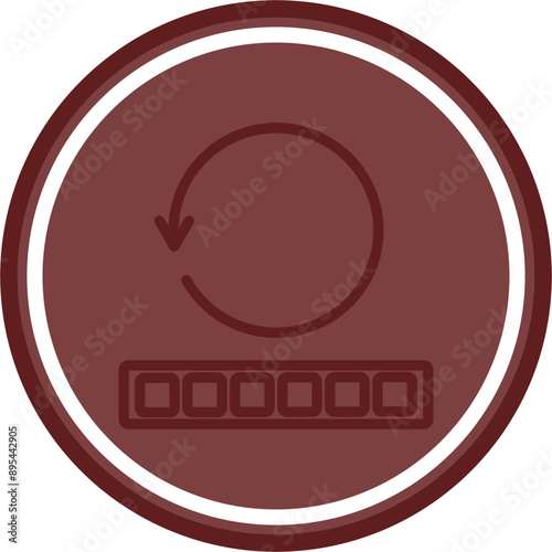 complete Vector Line Double Circle Maroon