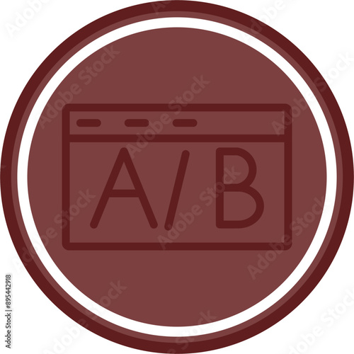 AB testing Vector Line Double Circle Maroon