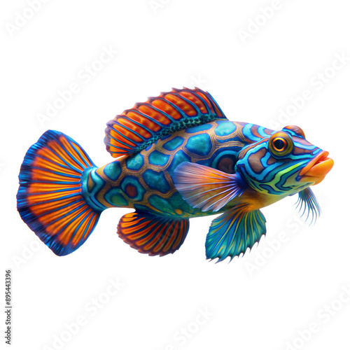 Mandarin Fish isolated on a transparent background photo