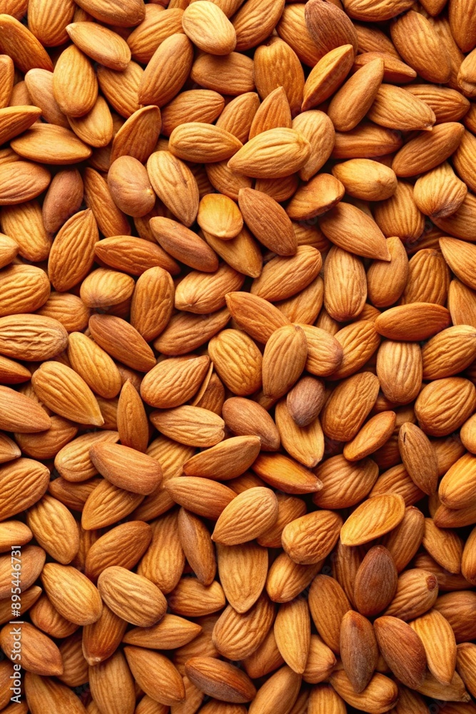 Top view of almonds on a plain background Top view of almonds on a plain background