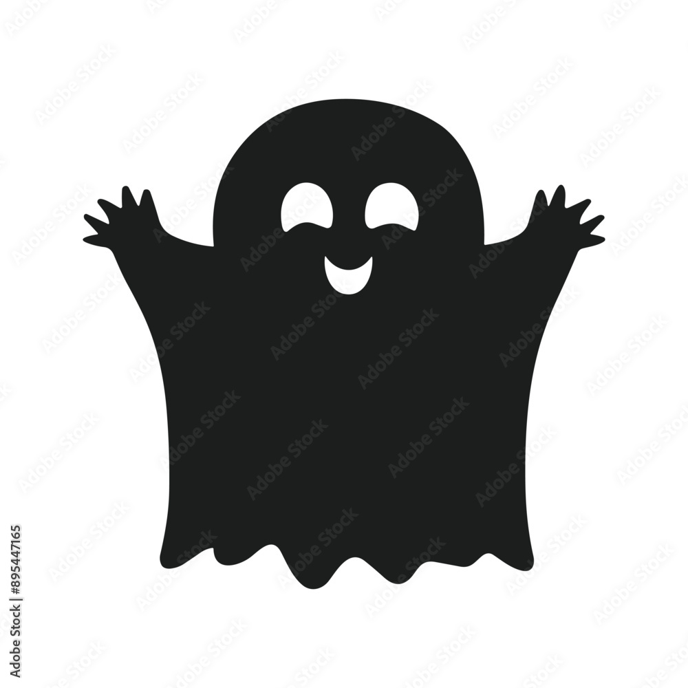 A Halloween ghost silhouette vector A Halloween ghost silhouette vector