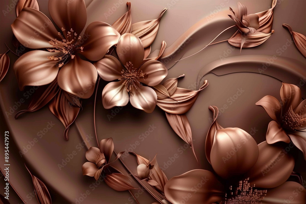 elegant brown 3D floral artwork background Artificial Intelligence Generated elegant brown 3D floral artwork background Artificial Intelligence Generated