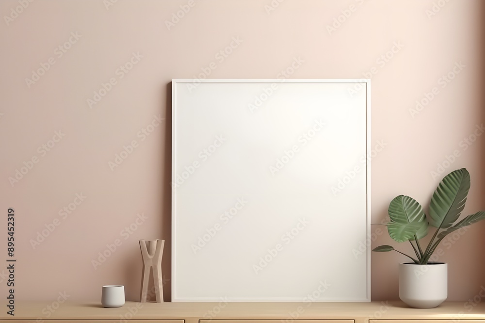Blank Picture Frame Mockup. Copy Space
