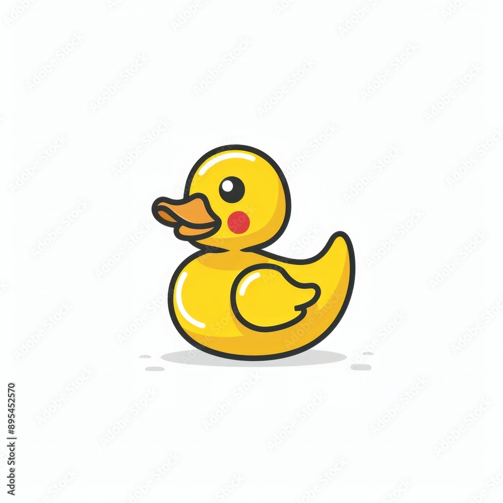 Iconic Rubber Duck Vector Illustration for Website Design on Isolated White Background Iconic Rubber Duck Vector Illustration for Website Design on Isolated White Background