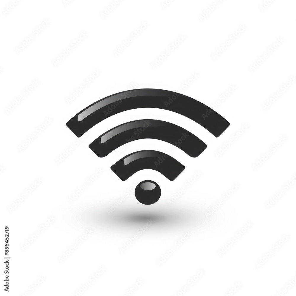 WiFi Symbol Vector Icon on White Background WiFi Symbol Vector Icon on White Background
