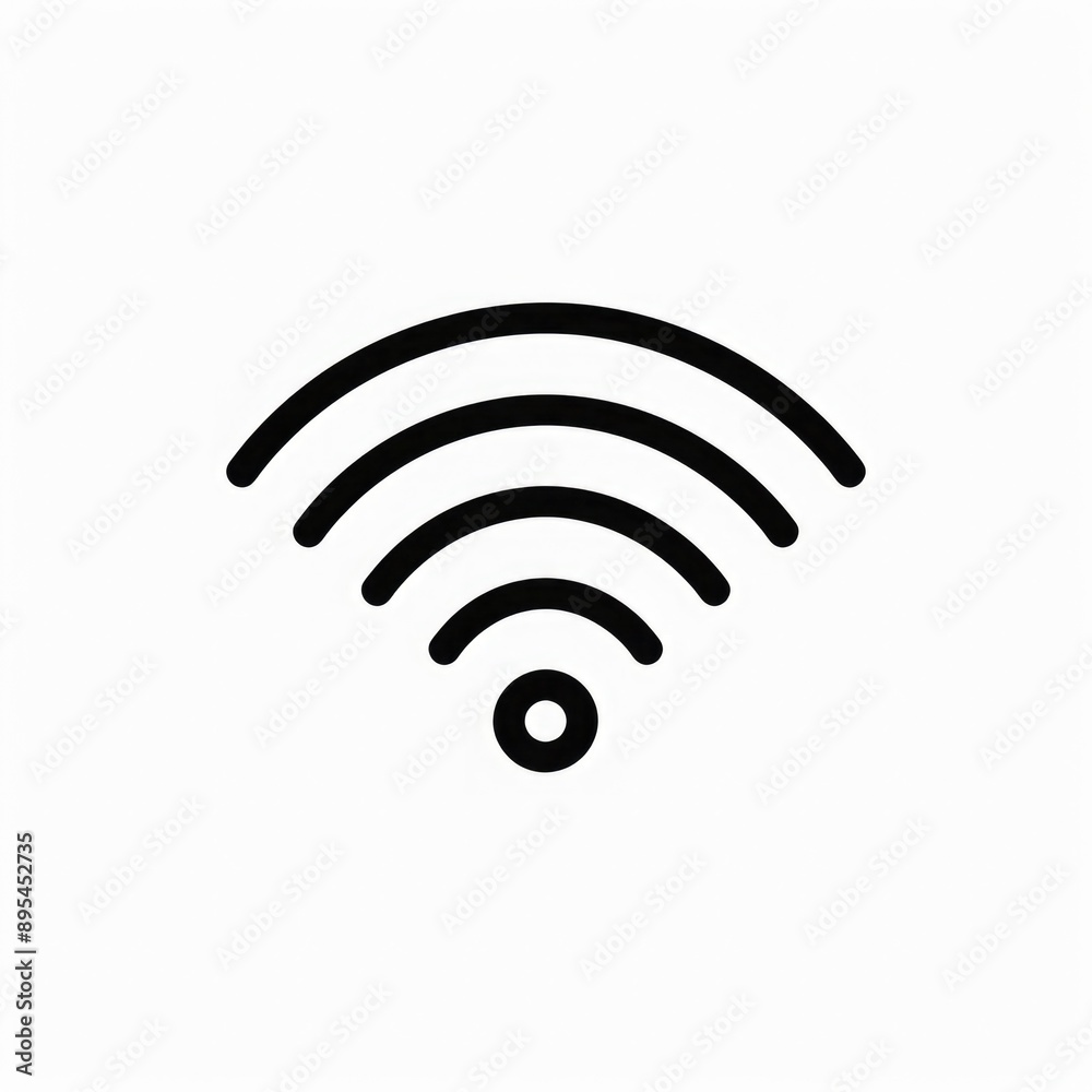 Modern Wifi Symbol Icon on Isolated White Background Modern Wifi Symbol Icon on Isolated White Background