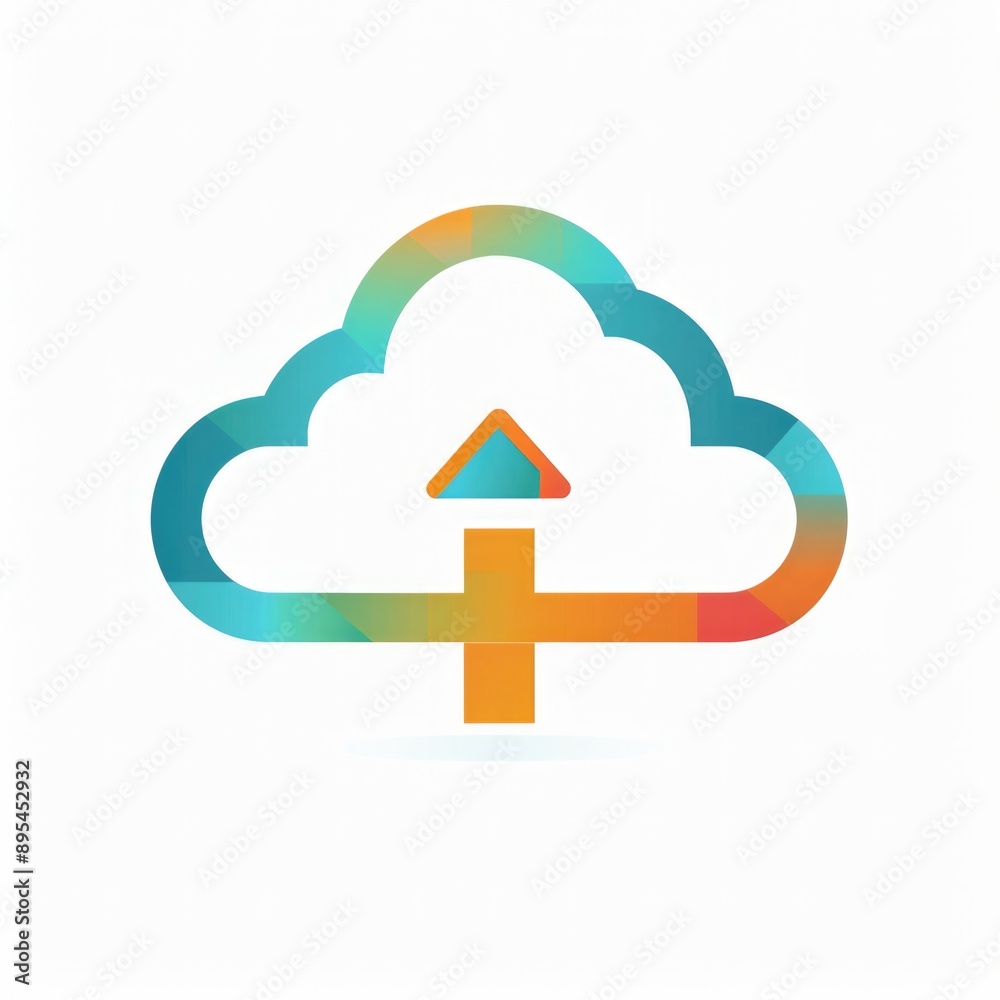 Cloud Computing Icon in Simple Vector Illustration for Website Design on White Background Cloud Computing Icon in Simple Vector Illustration for Website Design on White Background