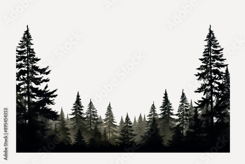 Serene forest silhouette art