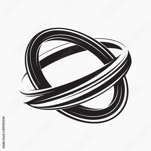 Abstract intertwined black lines