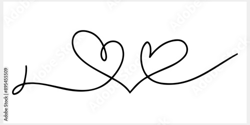 Outline heart clipart Hand drawing icon Doodle sketch Vector stock illustration