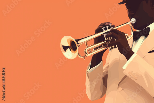 Jazz musician playing trumpet