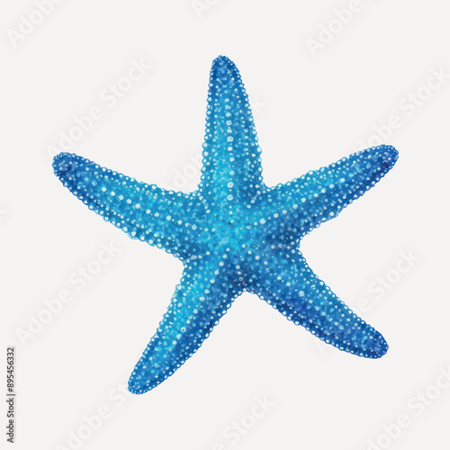Vibrant blue starfish illustration