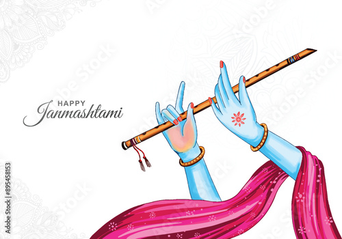 Happy shree krishna janmashtami celebration card background