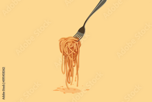 Spaghetti fork food pasta.