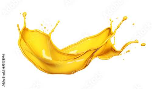 Splashes oil liquid on white, PNG. 