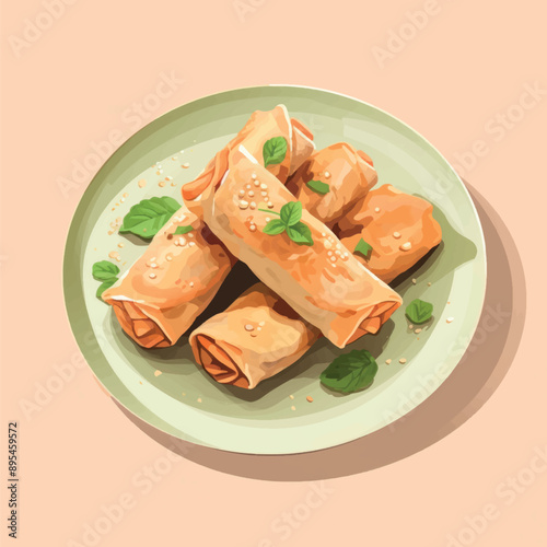 Delicious crispy spring rolls