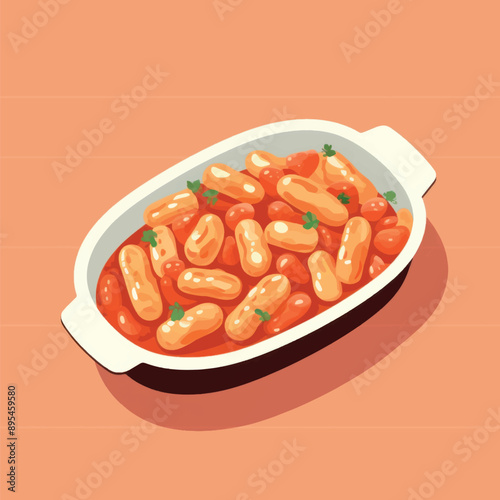 Delicious baked beans in casserole