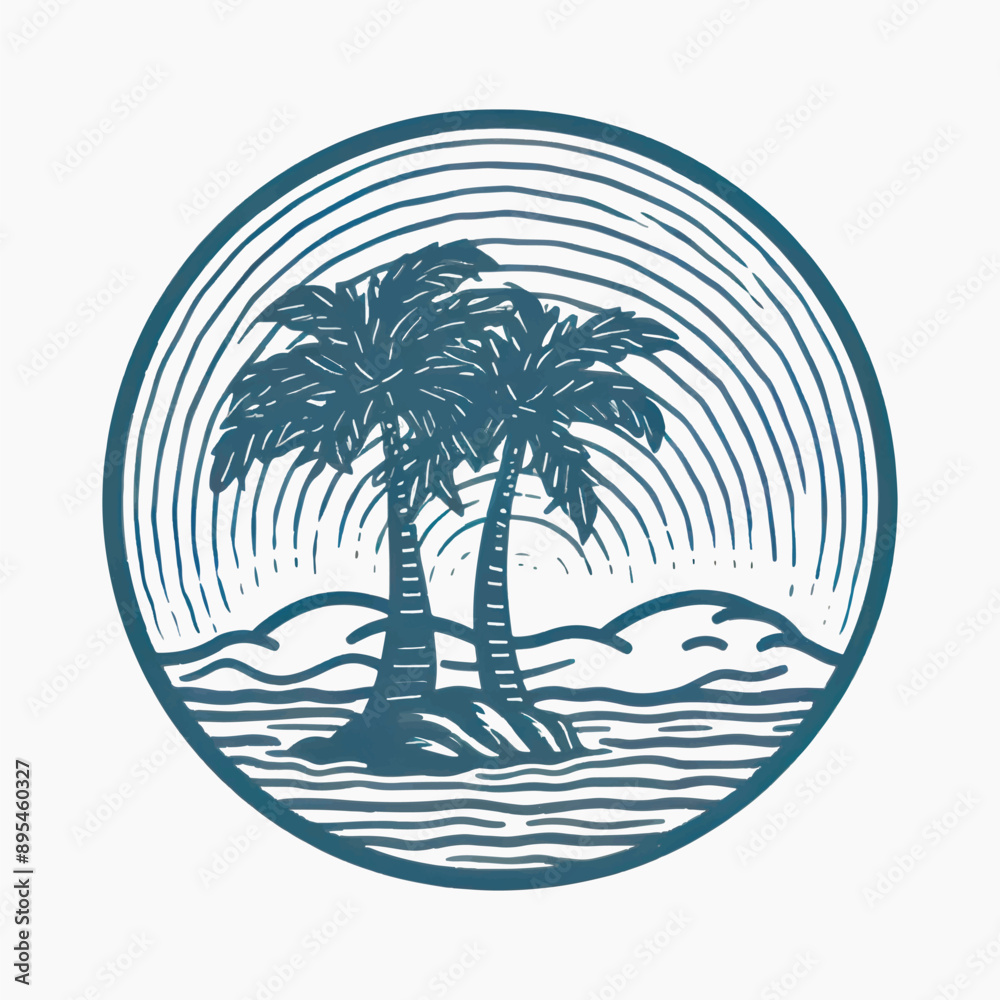 Obraz premium Tropical island with palm trees