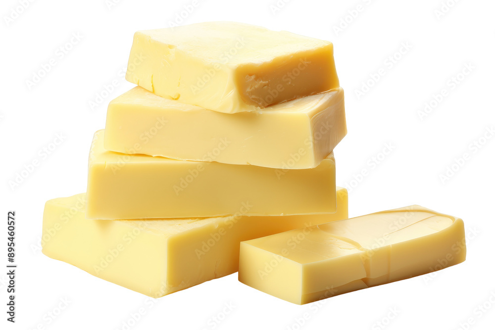 Fresh Yellow Butter Isolated on Transparent Background Fresh Yellow Butter Isolated on Transparent Background