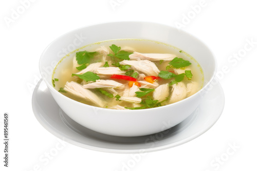 A Warm Bowl of Homemade Chicken Soup Isolated on Transparent Background