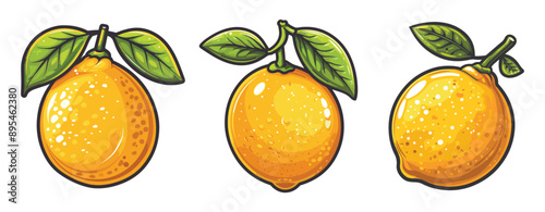 Cartoon image of lemon yellow isolated on white ,generative ai