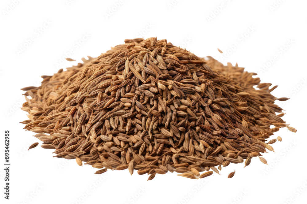Organic Cumin Seeds isolated on transparent background