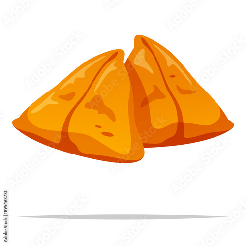Fried samosa vector isolated illustration