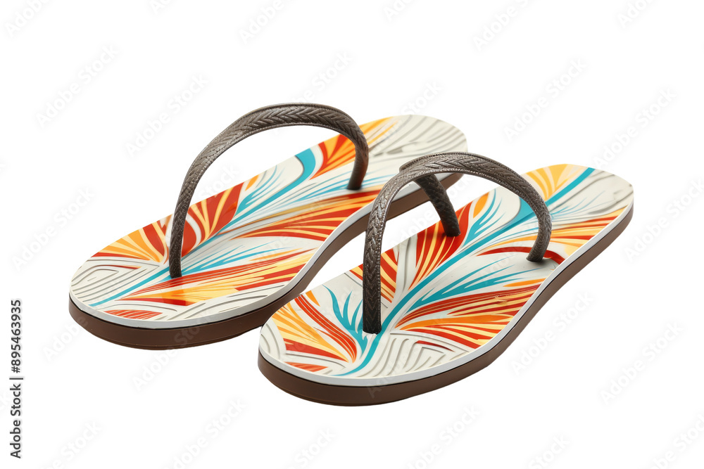 Casual Flip Flop Sandals with Comfortable Straps isolated on transparent background Casual Flip Flop Sandals with Comfortable Straps isolated on transparent background