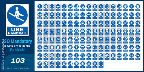 103 set ISO mandatory safety signs V11 size a4/a3/a2/a1	