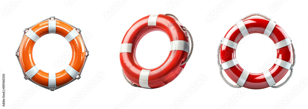 Collection of lifebuoy isolated on transparent background. Generated Ai Collection of lifebuoy isolated on transparent background. Generated Ai