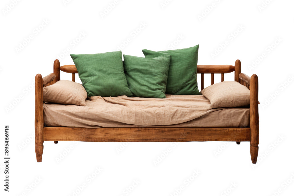 Classic Wooden Mate's Bed for a Cozy Bedroom Setup isolated on transparent background Classic Wooden Mate's Bed for a Cozy Bedroom Setup isolated on transparent background
