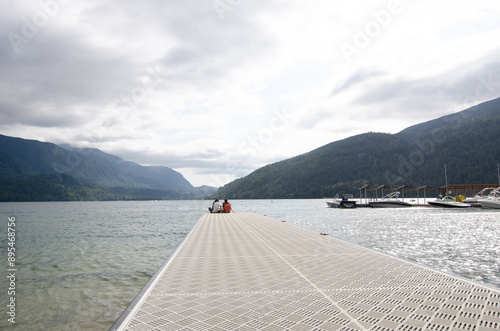 Natural beauty of the Cultus Lake in Chilliwack, Fraser Valley, BC, Canada on a cloudy day