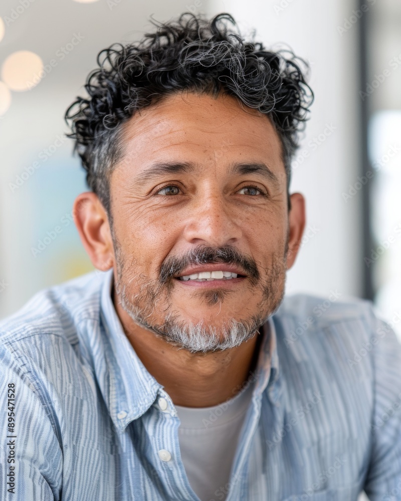 Fototapeta premium Hispanic Man Presenting Financial Strategies in a Bright, Modern Conference Room - Professional Collaboration and Business Growth