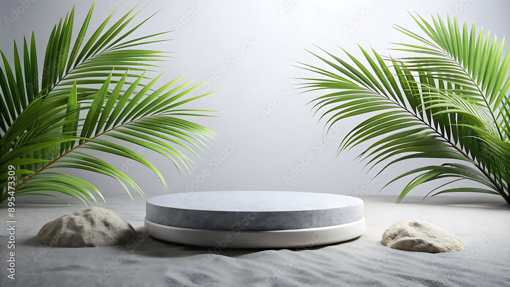 Minimalist Zen Garden with Stone Platform Minimalist Zen Garden with Stone Platform