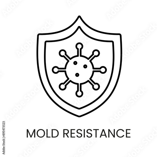 Mold resistance line vector icon with editable stroke