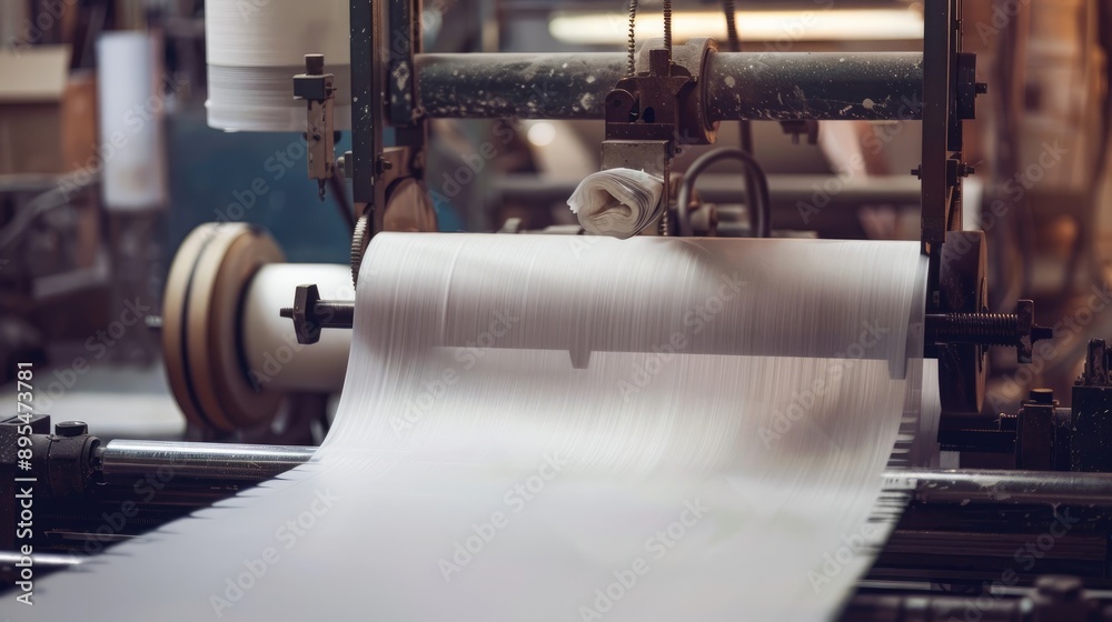Obraz premium Roll of Paper Undergoing Printing on Automated Machine