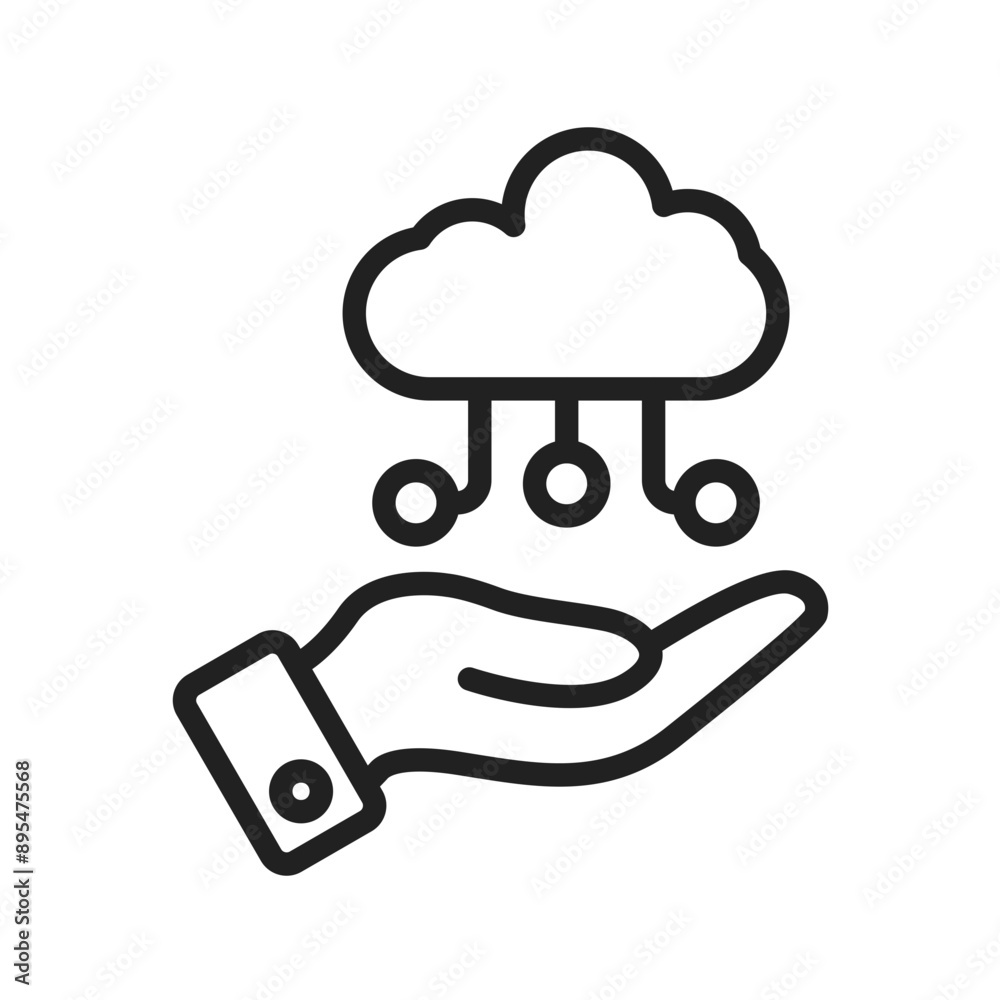 Cloud in Hands icon vector image. Suitable for mobile application web application and print media. Cloud in Hands icon vector image. Suitable for mobile application web application and print media.