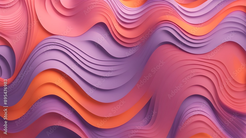 Fototapeta premium seamless abstract pattern of vector fluid curved lines creating a dynamic ripple effect in vibrant colors