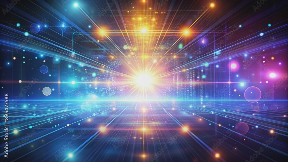 Naklejka premium Abstract technology background with bright glowing light effects, technology, abstract, futuristic, digital