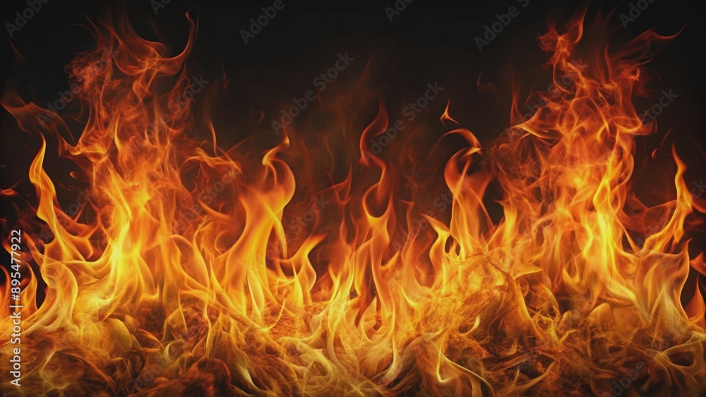 Abstract image of fiery flames on a dark background, fire, flames, heat, hot, burning, abstract, inferno, blaze Abstract image of fiery flames on a dark background, fire, flames, heat, hot, burning, abstract, inferno, blaze