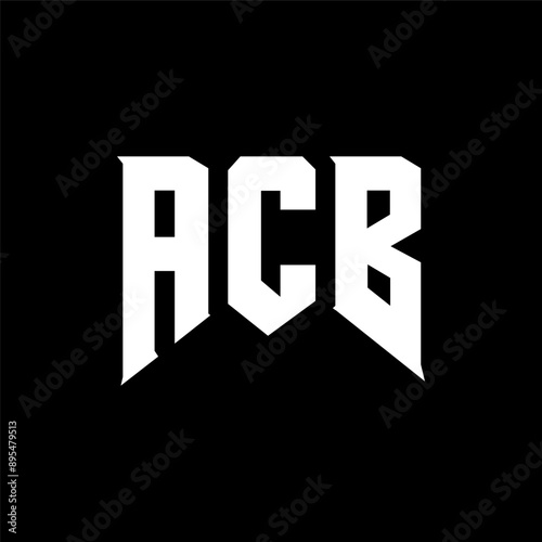 ACB letter logo design for technology company. ACB logo design black and white color combination. ACB logo, ACB vector, ACB design, ACB icon, ACB alphabet. ACB typography logo design. photo